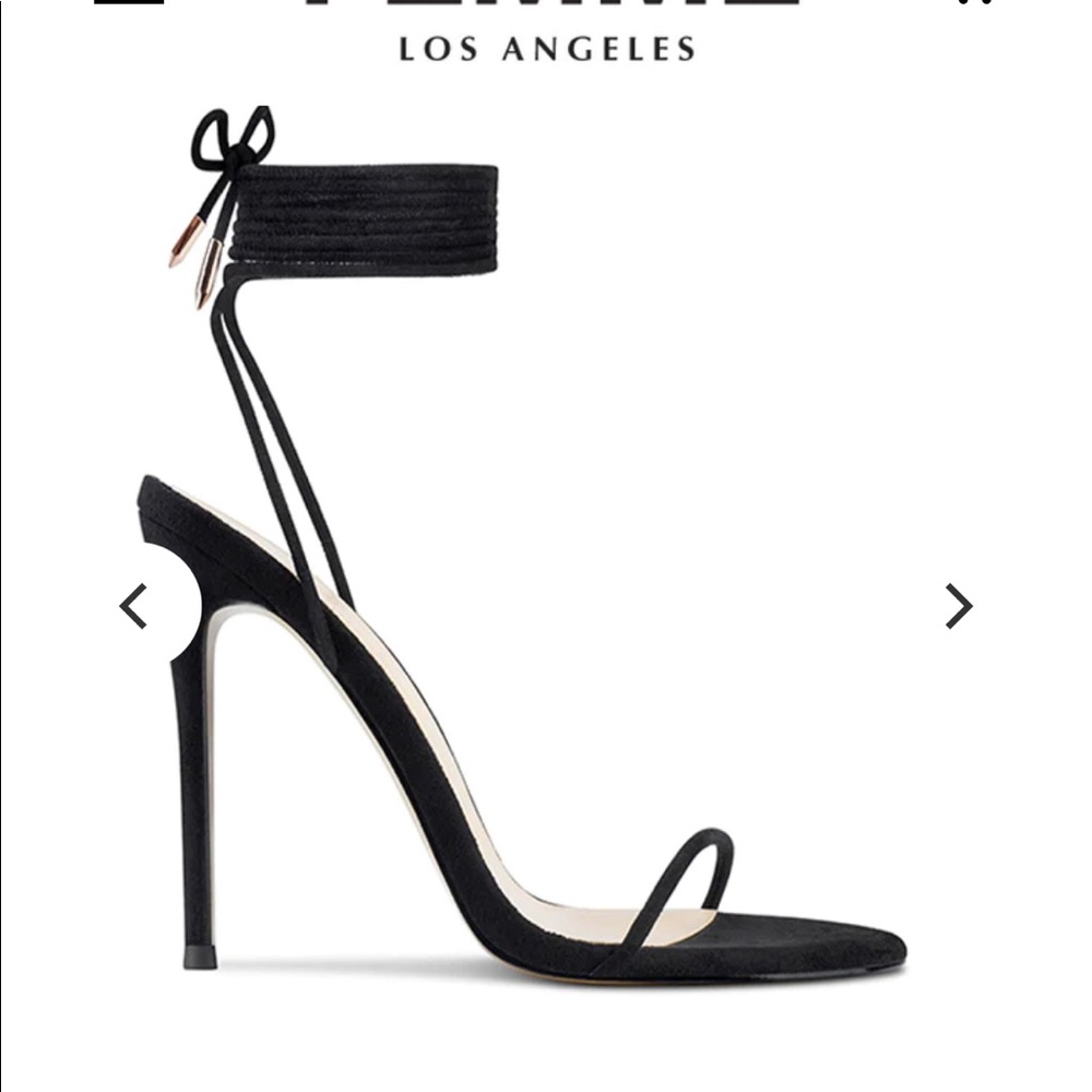 Femme black lace up heels